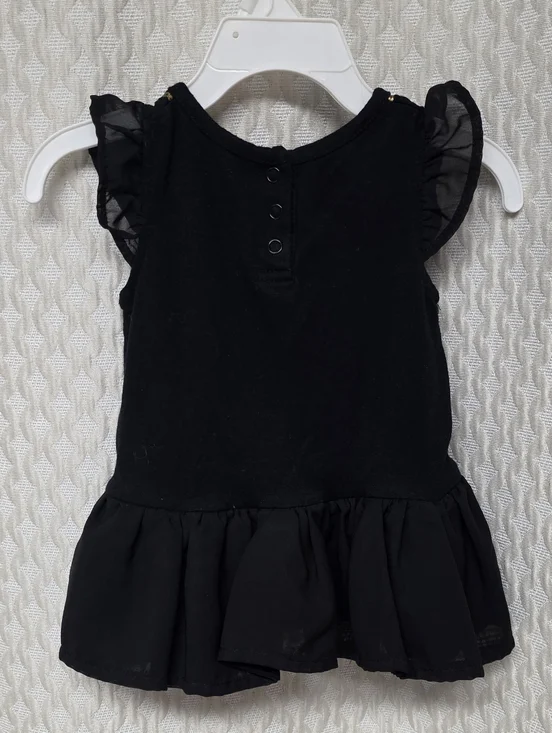 Juicy Couture Black Ruffle Tank Dress with Gold Necklace Graphic - Picture 5 of 6